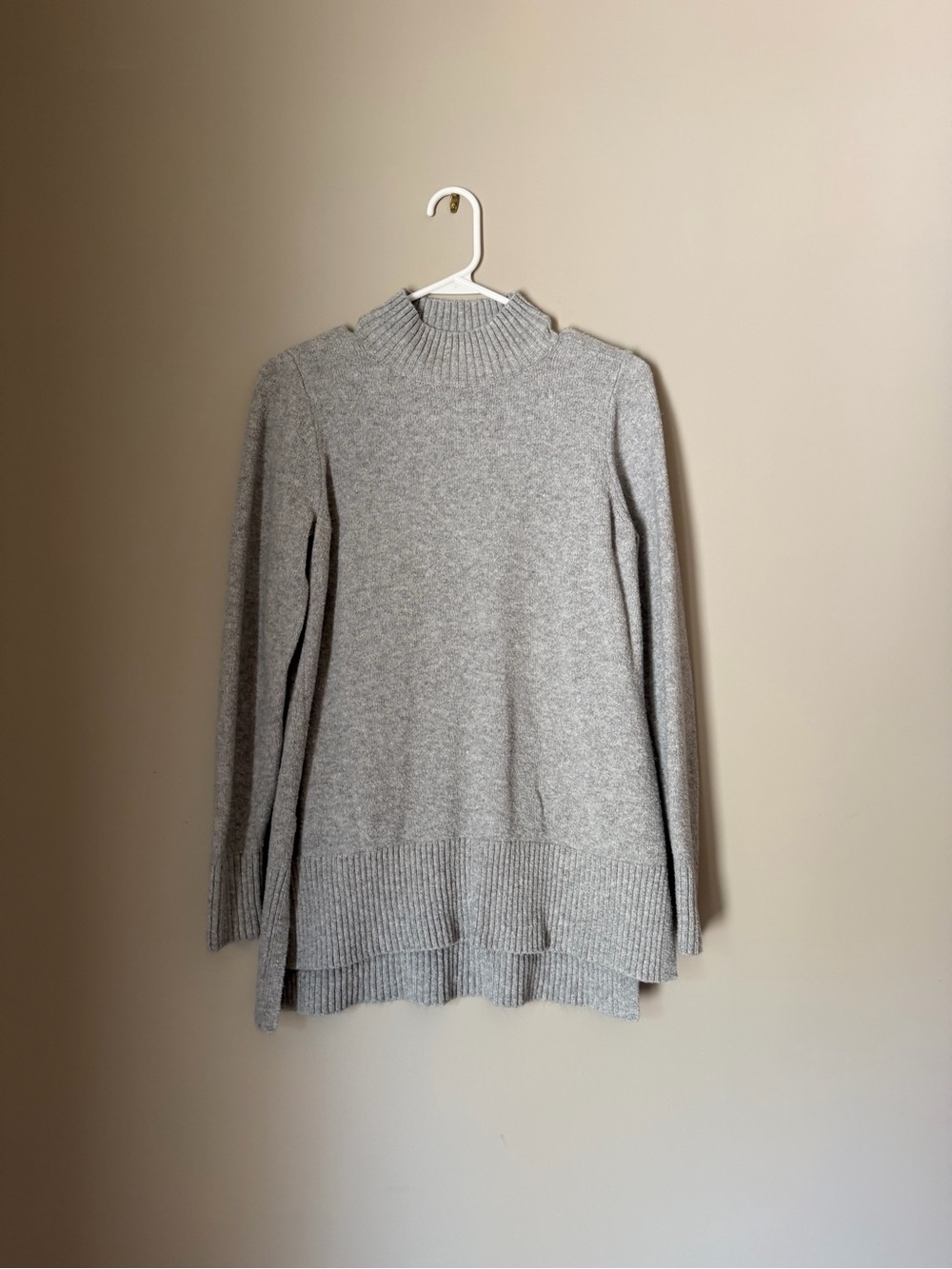 LOFT Light Gray Mock Neck Sweater